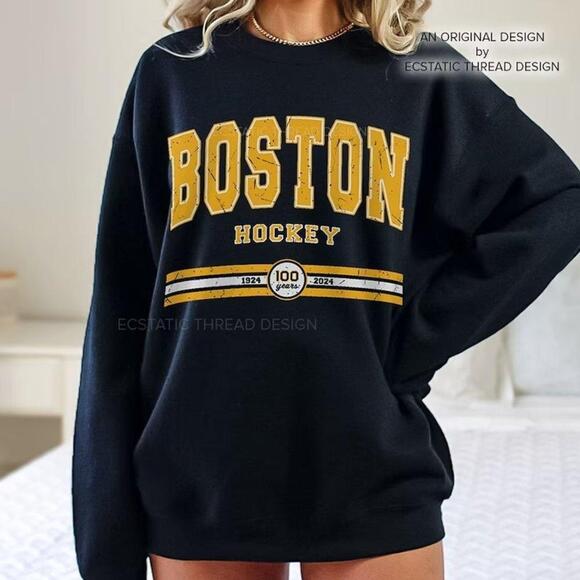 Other - Boston Hockey 100 Sweatshirt, Boston Sweatshirt Crewneck, Centennial